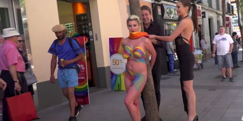 Body painted nakes slut in public (Steve Holmes, Sienna Day)