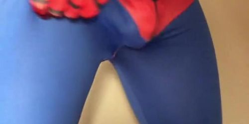 Wanking In My New Spider-Man Outfit ** Rock Hard Dick & Super Horny **