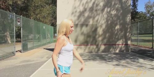 Aunt Judy's - Jessica Taylor masturbates after tennis. (Jessica Tylor)