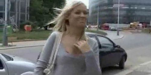 Angelic girl jerks a stranger in the street - video 1