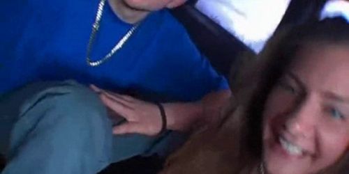 Cute girl flashing tits and small butt hole in bus