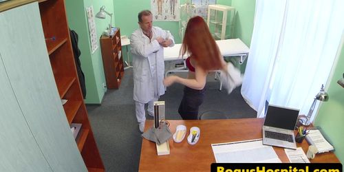 Redhead patient riding doctors dick