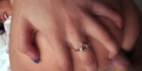 Amateur butt fucked hard and she moans