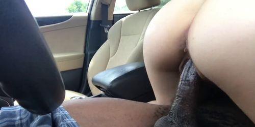 Babysitter Riding BBC in Car