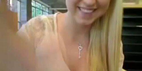 Blonde bating In Library