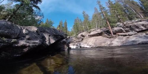 topless cliff jumping