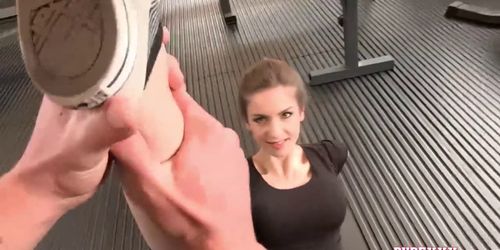 Stella Cox Gets her Tight Pussy Fucked in the Gym