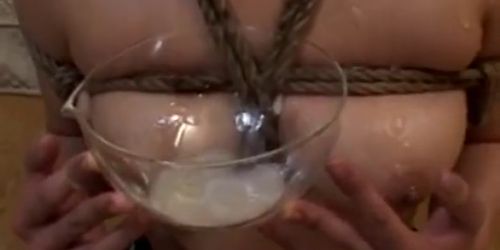 Bondage, bukkake, cum drinking