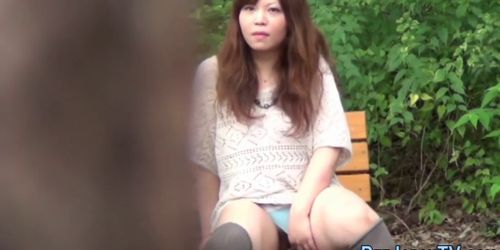 Asian slut piss public