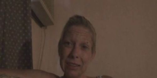 Nasty Looking Aged Blonde Street Whore Sucking Dick POV