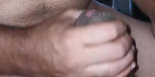 Rubbing rough cocks together with precum