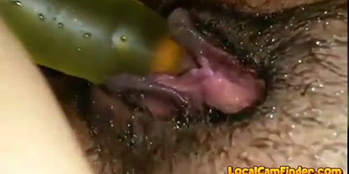 Hairy pussy bate while in public bathroom