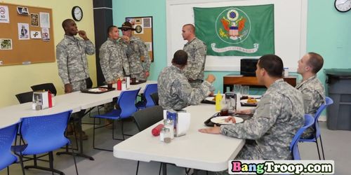 Horny soldiers make lunch time the steamiest time ever