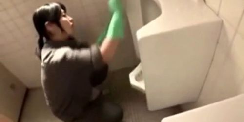 cute cleaner gives geek blowjob in lavatory 01
