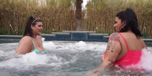 Butt@ and $0f1@ R0$3 having fun in the hot tub!!! (London Andrews, Sabella Monize, Sofia Rose, Duvy Inzunza)