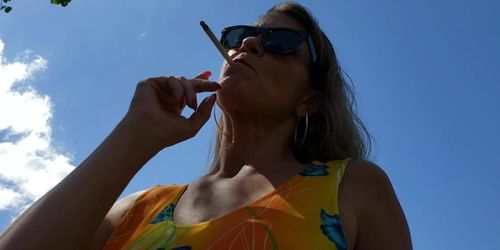 Truly Smoking in Her Sundress