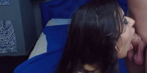 Webcam Girl Can Lick His Balls While Deepthroating His Cock - video 1