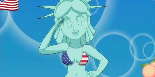 3D - animation - Hot Lady Liberty. 