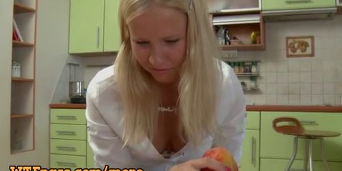 Blonde Russian Schoolgirl Enjoys BF Cock