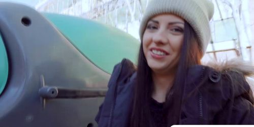 Rebecca Volpetti takes up a strangers money for public sex