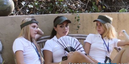 Real teen lesbian group - video 1