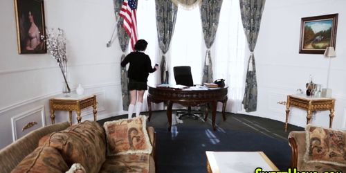 Teen fucks in oval office - video 1