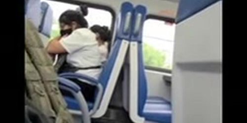 Cum next to girl in train