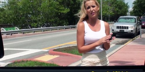 Amateur teen pulled in public before sucking