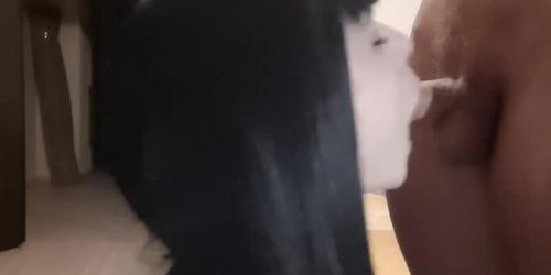 She works perfectly with her mouth and takes it deep down her throat