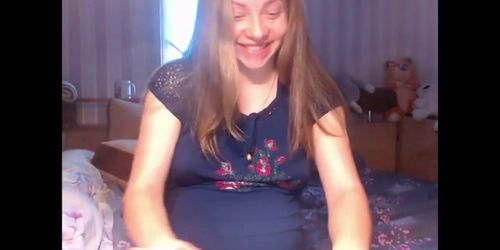 Random Pregnant Webcam Girl Highlights and Belly Movets