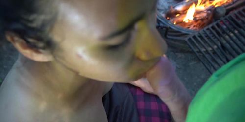 Public Agent - Amateur Hippie Teen Loves To Deepthroat BWC & Swallow Cum Next To Camp Fire In Nature