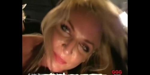 Gina the gorgeous blonde MILF swallows tons of semen