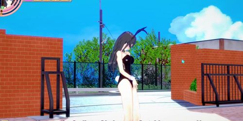 Bunny Girl Senpai Masturbating Outside School