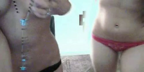 Two webcam lesbians having fun and masturbates