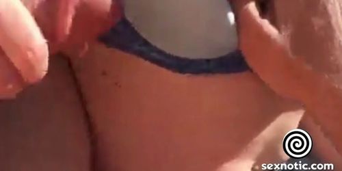 Nipples Out Stroking A Cock - video 1