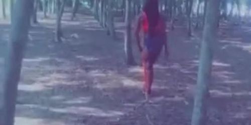 Amputee in the forest