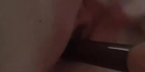 My Cute, wet pussy and my most tasteful makeup brush. Moaning into mic