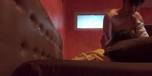 Thai teen having sex in the orange room 