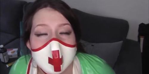 Asmr latex nurse in latex mask (breathing sounds)