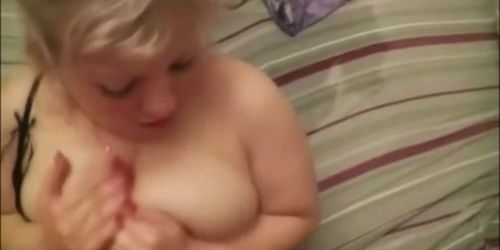 Blonde MILF Boobjob and facial
