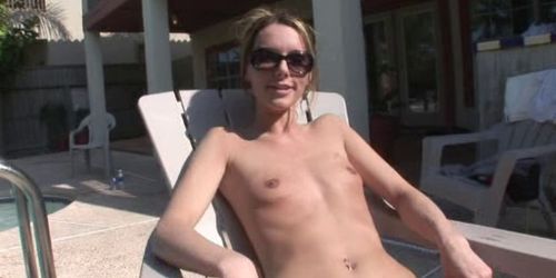 SMALL TITS GIRLS - Small Tit Honey Teasing By the Pool