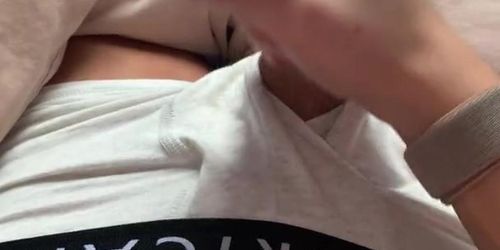 Jerking off in my American eagle boxers in quarantine (HOT CUMSHOT) (BritishAmateur )