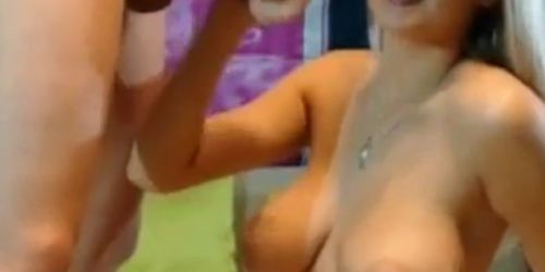 Blond big naturat boobs tits sucking big cock