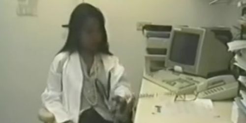 Asian nurse caught masturbating in her office with toys
