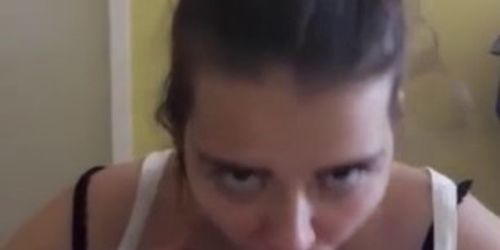 her roommate caught her sucking his dick