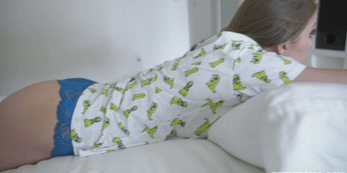Horny stepson fingers her horny stepmoms milf pussy