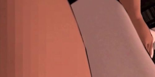 Lusty anime brunette gets pussy nailed on the floor - video 1