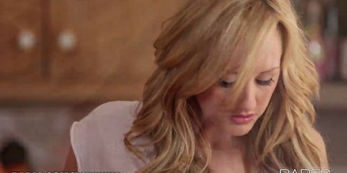 Solo model Brett Rossi masturbates with her kitchen faucet - video 1