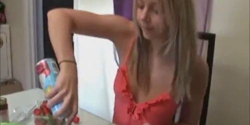 Blonde french girlfriend makes whipped part1