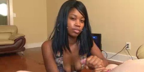 EBONY TUGJOBS - A Big White Cock